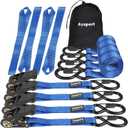 Ayaport Ratchet Straps Tie Downs, 1" x 10' Heavy Duty Ratchet Tie Down Straps, 1860lbs Break Strength, Larger Open S Hook W Safety Clip, Ratchet Strap for Motorcycle, Cargo, Truck Bed, Moving