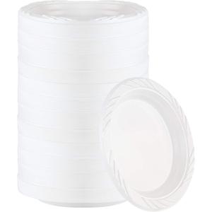 PLASTICPRO 800 Count Disposable 6 Inch White Plastic Dessert Plates PLASTICPRO 800 Count Disposable 6 Inch White Plastic Dessert Plates
