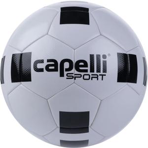 Capelli Sport Soccer Ball Size 5, 4-Cube Classic Competition Elite Soccer Ball for Youth and Adult Players, Outdoor and Indoor Training, White/Black