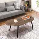 Small Coffee Table Irregular Wood Grain Desktop Coffee Tables Simple Modern Cloud Shaped Center Table Floor Standing Table for Living Room, Home Office