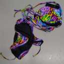 RELLECIGA Women's Wavy Bikini Set (Large, Purple Leopard)