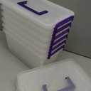 IRIS USA 5 Qt. Plastic Craft Storage Container Bins with Lids, 6 Pack, Small Art & Office Supply Organizer Tote, Sensory Bins & Boxes for Home & University, Stackable, Carry Handle, Clear