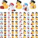 60 Pcs Mini Pirate Resin Ducks Pirate Figures Toy Tiny Resin Ducks Miniature Figures for Crafts Party Favors Dollhouse Christmas Decoration