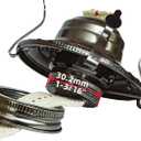 #2 Kerosene Lamp Burner / Chrome Plated Black-Gray / Oil Lamp Replacement Parts / Oil Lamp Chimney Holder for Antique Hurricane Lamps with Wick (Black-Gray)
