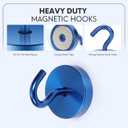 Neosmuk Magnetic Hooks, Cruise Ship Essentials, 120lb+ Heavy Duty Magnetic Hooks for Cruise Cabins, Refrigerator, Grill, Hanging, and Travel | Extra Strong Must-Haves Magnet Hook,Navyblue