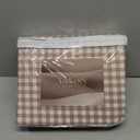 Andency Gingham Duvet Cover King Size, Tan Brown Checkered Plaid Bedding Set, 3 Pieces Soft Prewashed Polyester Comforter Cover with Zipper Closure & Corner Ties
