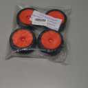 4Pack ShareGoo RC 85mm/3.34" Rubber Tires Front Rear Tyres 12mm Hex Wheel Compatible with Redcat HPI HSP Kyosho 1/10 RC Off-Road Car Buggy (Red)