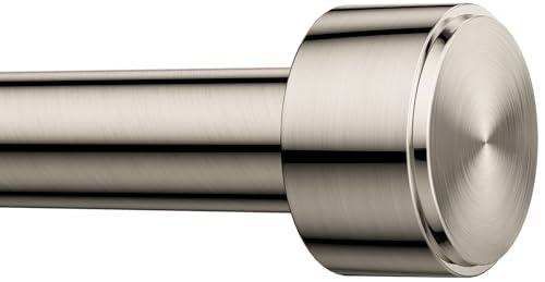 Curtain Rods for Windows 32-96 Inch, 1 Inch Adjustable Nickel Curtain Rod Set with Brackets, Easy Install