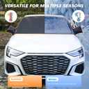 Windshield Cover for Ice and Snow | Durable 600D Oxford Fabric Frost Windshield Cover for Car, SUV, Van, Trucks Car | Window Covers with Side Mirror Cover | Winter Waterproof Protects Cover74x43in)