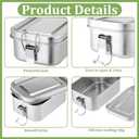 Giantree 4 Pcs Stainless Steel Food Containers 550ml Metal Bento Lunch Box Stainless Steel Food Storage Containers, Lockable Clips to Leak Proof, Reusable Dishwasher Snack Boxes for Work