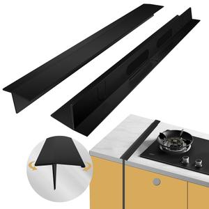 Stainless Steel Stove Gap Covers （2 Pack）Adjustable Stove Gap Filler for Kitchen Counter Side Gap，Range Trim Kit, Heat Resistant with Easy Clean, Adjustable Length