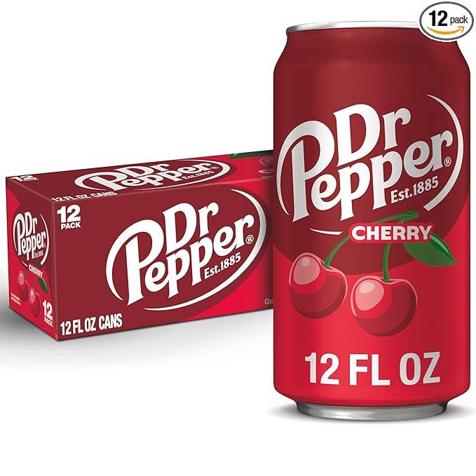 Dr Pepper Cherry Zero Sugar Soda, 12 fl. oz. Cans, 12 Pack 