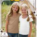 3 Pack Girl's T Shirts 5-14 Years | Short Sleeve Shirts, Crew Neck, Fitted, Tees, Kids, Basic, Cute, Summer, School Clothes