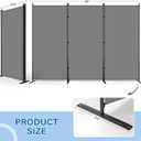 AKTOP Room Divider 3 Panel, Folding Fabric Wall Divider for Room Separation, Portable Room Partitions and Dividers 103"W x 70''H, Freestanding Privacy Screen for Office, Dorm, Studio, Classroom, Grey