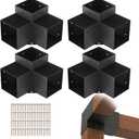 VEVOR Pergola Bracket Kit 6"x6" (Inner 5.6x5.6), 4 Pcs 3-Way Heavy Duty Corner Bracket DIY Post Base for Wooden Beams, Gazebos, Patio Pergolas, Log Cabin & Outdoor Structures