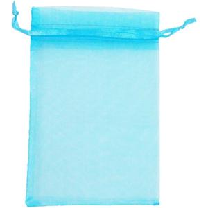 ATCG 50pcs 8x12 Inches Large Drawstring Organza Bags Decoration Festival Wedding Party Favor Makeup Pouches (Aqua Blue)