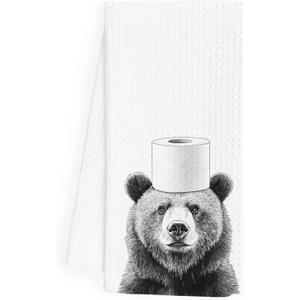 Bear Gift Hand Towels for Bathroom, Bear Decor Hand Towel, Kids Cute Animal Room Decor, Decorative Towels for Bathroom,16x24 Inch