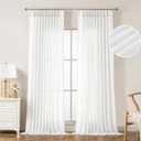 WEST LAKE Bright White Pinch Pleat Sheer Window Curtain Panels 95 Inches Length,Soft Retro Drapes for Bedroom Living Room Sliding Patio Door,Textured Window Treatment,Custom Multi Size,58" Wx95 Lx2