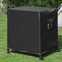 Stainless Steel Grill Cart with Cover Pizza Oven Stand with Water-proof Cover Trolley Table with Wheels Three-Shelf Movable Food Prep and Work Table Heavy Duty Grill Cart Outdoor 31.5"24"35.5",  Table With Cover