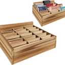 Card Display Shelf - Wooden Playing Card Display Card Display Case Card Holders for Playing Cards (Small- 18 Decks) - No Assembly Required