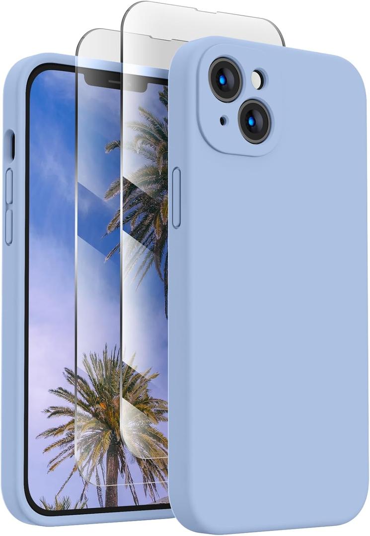 FireNova Designed for iPhone 13 Case, Silicone Upgraded [Camera Protection] Phone Case, Soft Anti-Scratch Microfiber Lining Inside, 6.1 inch, Light Blue