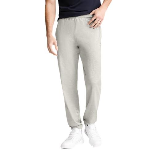 Champion Men's Everyday Fitted Ankle Cotton Pants, 31.5" Inseam, Cotton Knit Pants Left Hip "C" Logo, Cotton Warm-Up Pants 4XL