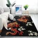 ALAZA Chinese Japanese Dragon Flower Area Rug Rugs for Living Room Bedroom 7' x 5'