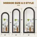 58x22 Arched Full Length Mirror, Solid Wood 3 Layer Frame, Black
