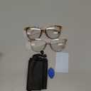 Gaoye Blue Light Blocking Glasses - Trending Round TR90 Frames, Metal Arms, UV400 Protection - Matching Soft Case (2-pink+tea Leopard)