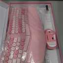Wireless Ergonomic Keyboard and Mouse Combo with PU Wrist Rest, Carpal Tunnel Keyboard, 2.4G Colorful Split Ergo Keyboard, Comfortable Natural Typing, Compatible with PC/Laptop (Pink)