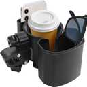 Universal Stroller Cup Holder with Phone Holder, 360 Rotatable Strong Clip, Big Storage Space for Walker, Wheelchair, Stroller, Bike (UM-SCH-B2507)