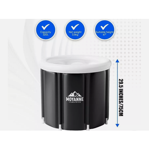 Moyanne Large Size Ice Bath Cold Plunge Tub For Athletes Pod Portable,Multiple Layered Portable Ice Pod For Recovery And Cold Water Therapy, Cold Plunge Tub For Outdoor, Ice Baths At Home (Black)