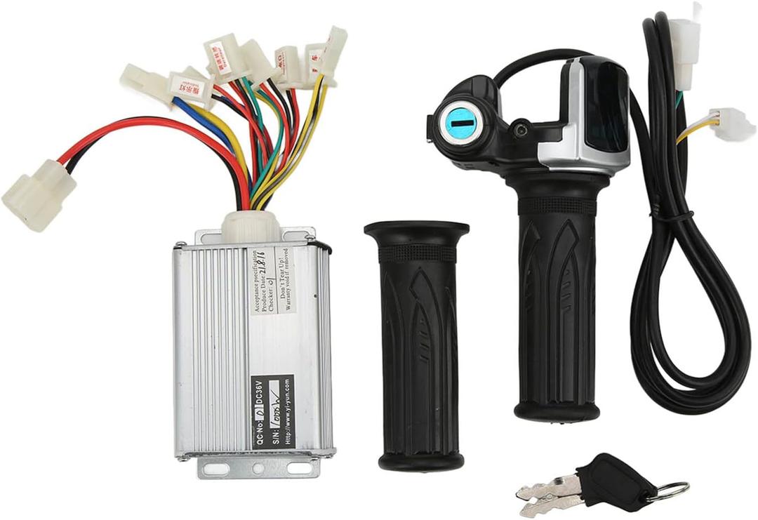 Speed Controller Throttle Grip, 36V 1000W Motor Brushed Speed Controller with Locking Battery Display Throttle Grip for Mini Bike