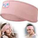 Perytong Sleep Headphones Headband- Bluetooth Sleeping Headphones with Built-in Stereo Speakers for Side Sleepers - Wireless Sports Headband Earphones - Unique Gifts for Men Women, Sakura Pink