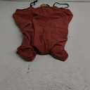 Senllen Women's Linen Dress Summer Loose Flowy Sundress Contrast Spaghetti Strap Sleeveless Backless Beach Maxi Long Dresses, Large, Brick Red 