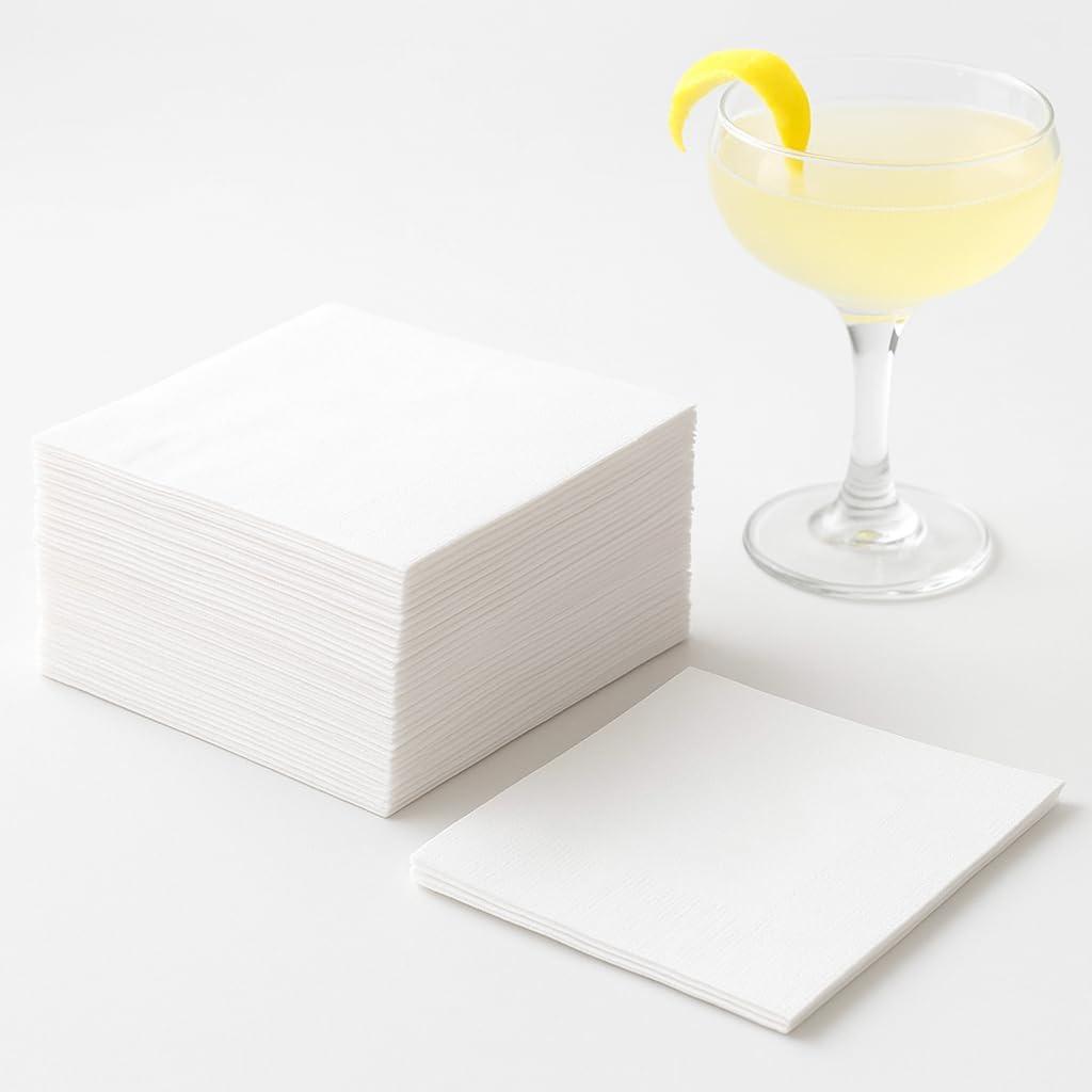 100 Count Premium Linen-Feel Cocktail Napkins – Soft, Absorbent, Disposable Paper Napkins for Weddings, Parties, Bars, Restaurants & Events – Perfect for Beverages, Desserts, and Appetizers