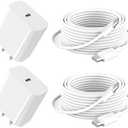 GKW iPad Charger Fast Charging 10ft USB-C Cable & 20W USB-C Charger Block 2-Pack for Apple iPad A16/11th/10th/Pro 13/12.9/11/Air/Mini A17 Pro, iPhone 17/16/15 Series, White