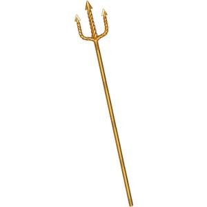 Servllcell Gold Trident 54In King Neptune Trident Costume Accessory,Plastic Poseidon Trident Prop Cosplay Party for Halloween Decoration