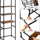 Colingmill 4 Tier Black Mini Fridge Stand with Storage for Dorm, Over Mini Fridge Multipurpose Storage Shelf Rack Standing Organizer for College Rooms Kitchen Pantry, Home, and Offices, Coffee, 18.3 x 23.6 x 82 inches