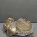 Gold Cake Stand Set, 5 Pcs Metal Round Cupcak Stand Cookies Dessert Display Plate Serving Tower Tray Platter with Handle for Baby Shower Wedding Birthday Party Celebration (Gold, 5 Size)