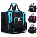 Bowling Ball Bag for Single Ball, Bowling Tote with Padded Holder,Fits Shoes up to Mens Size 14, Carry Bag for Bowling Accessories, Blue 