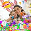 100 Pack Prefilled Easter Eggs with Toys Inside,Plastic Eggs Fillers, Easter Basket Stuffers, Party Favors Supplies, Classroom Prizes Bulk Toys, Easter Hunt Gifts