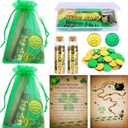 Sfcddtlg 2 Set of St. Patrick's Day Leprechaun Letter Kit, Leprechaun Letters Set Include Shamrock Coins Gold Glitter Bottles, St Patricks Day Trap Letter for Irish Gift Home Party Decoration