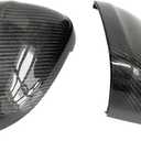 Real Carbon Fiber Mirror Covers, Rearview Side Wing Mirror Caps Shell for Audi A4 B9 S4 RS4 A5 RS5 2017-2024 (Without Lane Assist)