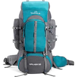 Tripole Walker 65 Litres Rucksack | Internal Frame With Metal Rod | Rain Cover | Bottom Opening | Laptop Section (Sea Green)