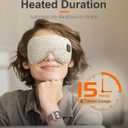 Heated Eye Mask, Cordless Heat Eye Compress for Dry Eye Stye Relax, Blackout Electric Warm Eye Mask for Airplane Sleeping for Travel, Birthday Idea for Woman/Man (Grey)