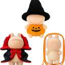 17cm Doll Clothes Outfits for Halloween, Witch Hat Pumpkin Clothes Demon Cloak & PVC Storage Case for Halloween Doll Costume Accessory Dress up Collector Display