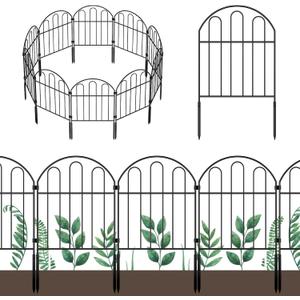 OUSHENG 10 Pack Decorative Garden Fence, Total 10ft(L) x 22in(H) Animal Barrier Border, Rustproof Metal Wire Section Edging Fencing Panel for Outdoor Patio Garden Yard, Arched