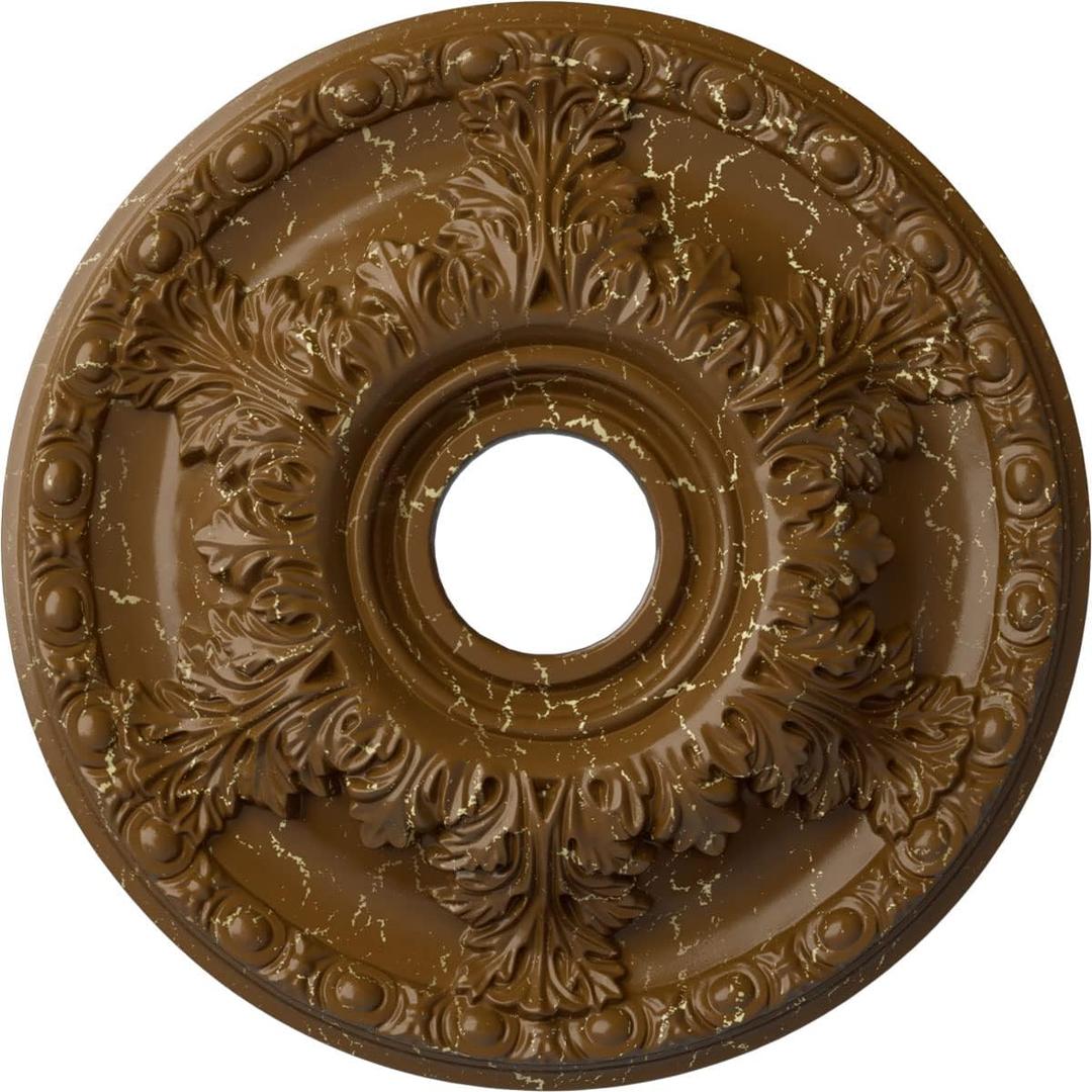 Ekena Millwork CM18GARBC Granada Ceiling Medallion, Root Beer Crackle