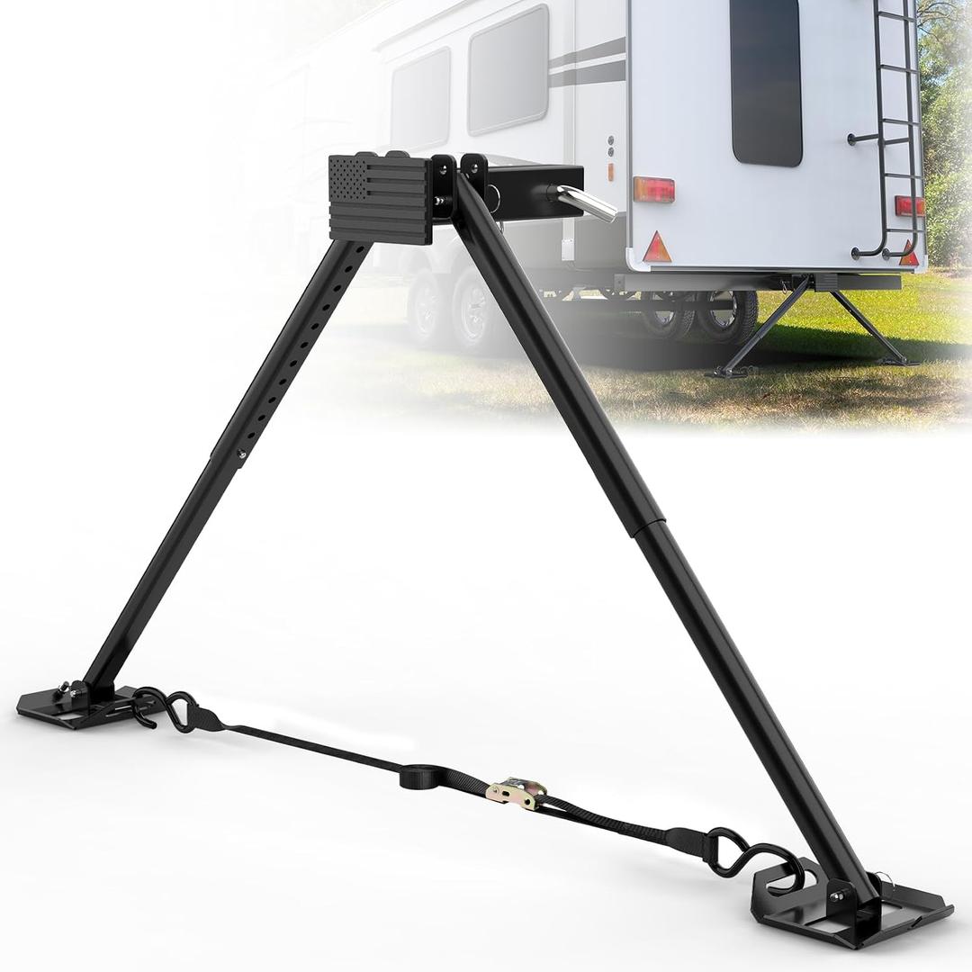 New Upgraded RV Hitch Stabilizer for 2" Receivers, Adjustable RV Hitch Mount Stabilizer, Camper Rear Hitch Stabilizer Reduces Trailer Shaking & Sway (Patent)